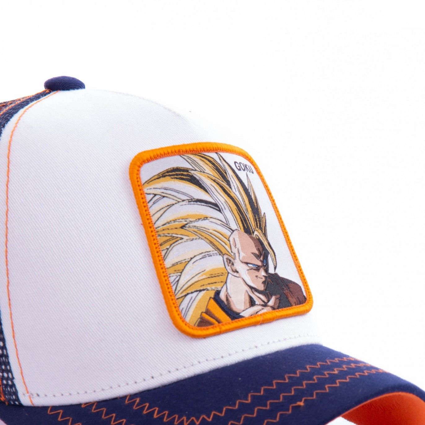 Men's Capslab Dragon Ball Z Sangoku Super Saiyan White Trucker Cap Capslab - 3