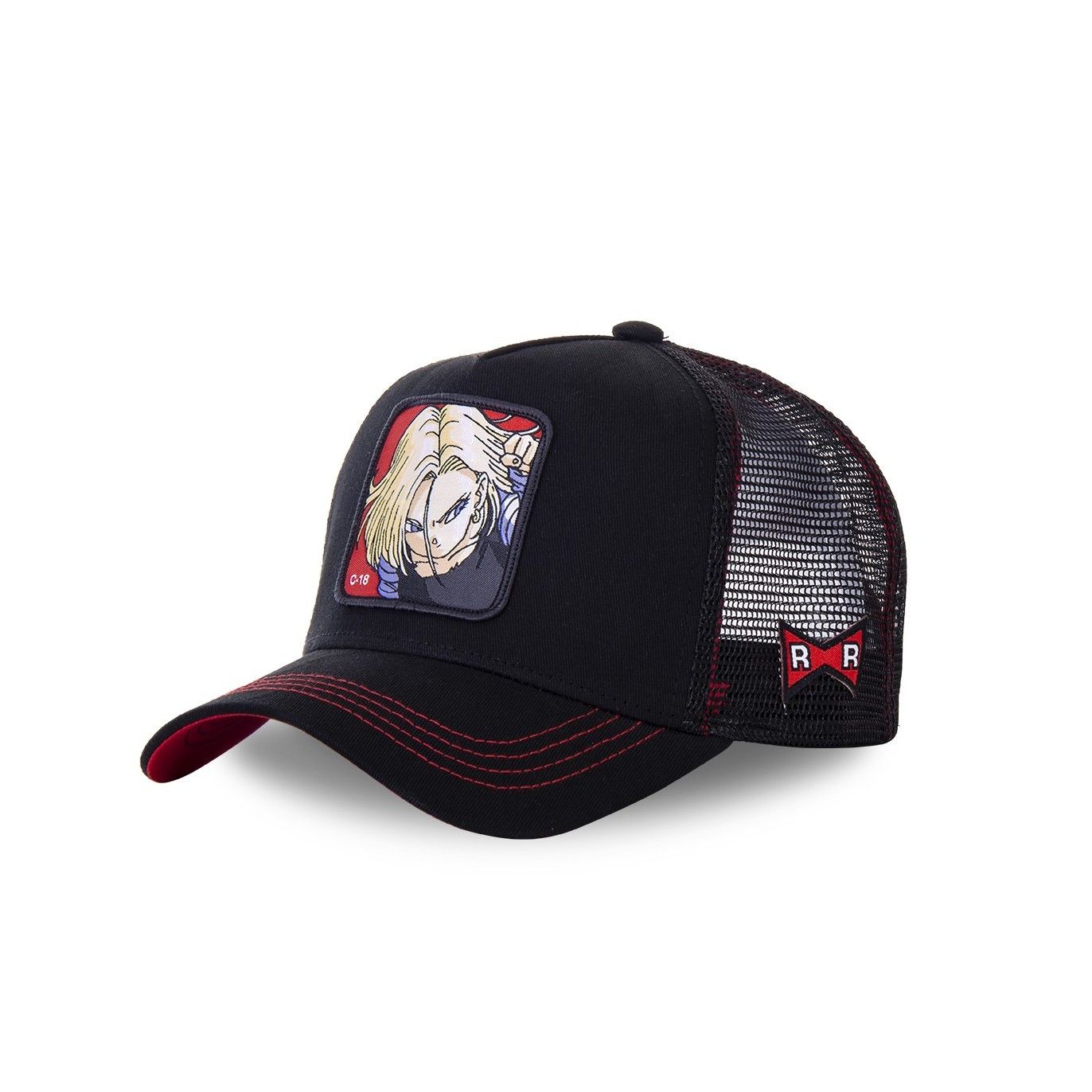 Men's Capslab Dragon Ball Z C-18 Black Trucker Cap Capslab - 1