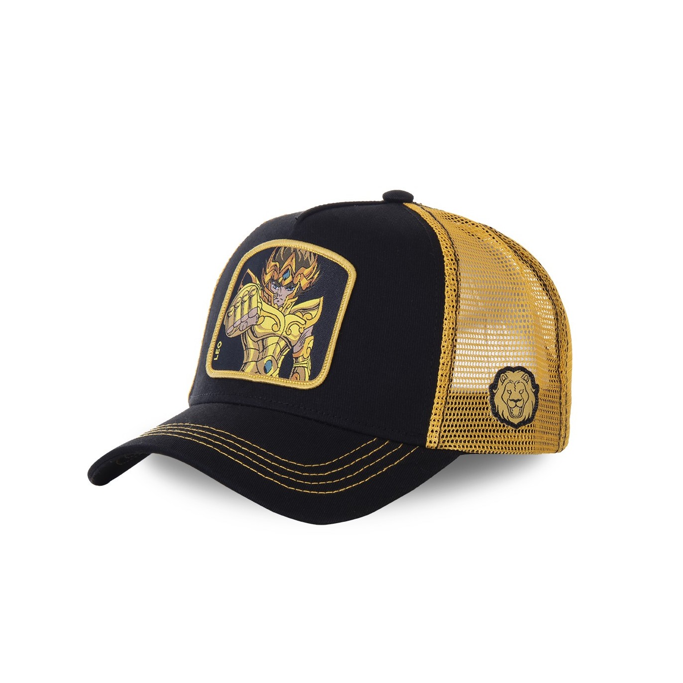 Men's Capslab  Saint Seiya Leo Black Trucker Cap Capslab - 1