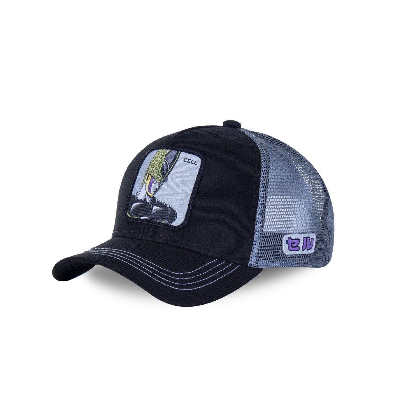 Men's Capslab Dragon Ball Z Cell Black Trucker Cap Capslab - 1