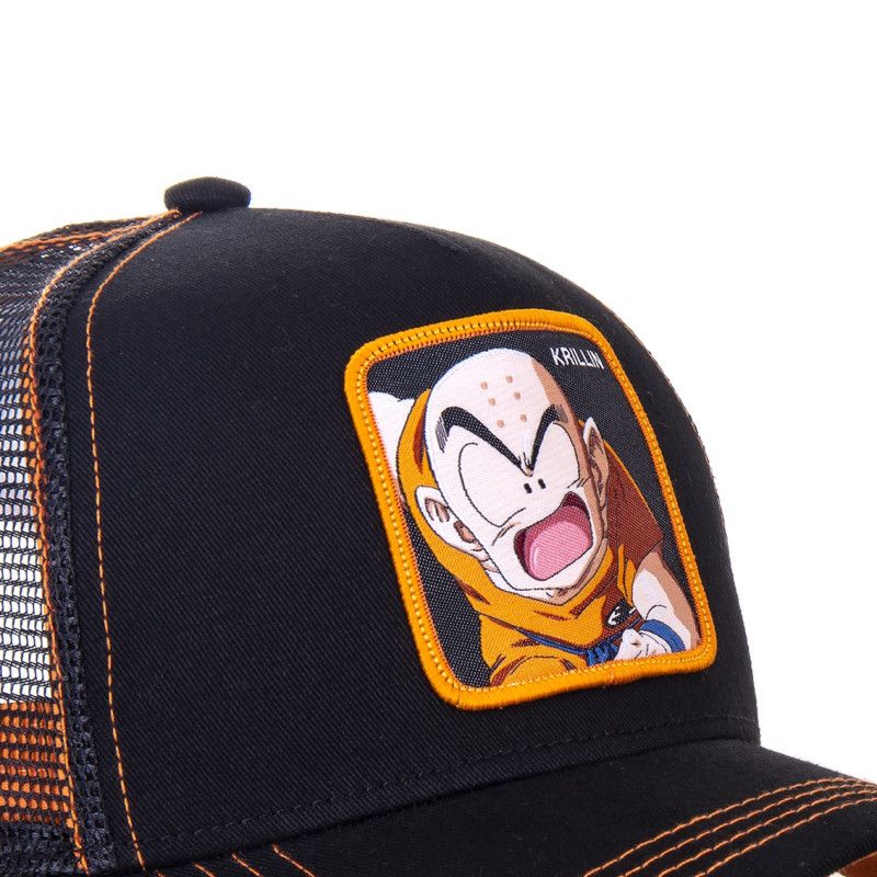 Men's Capslab Dragon Ball Z Krillin Black Trucker Cap Capslab - 3