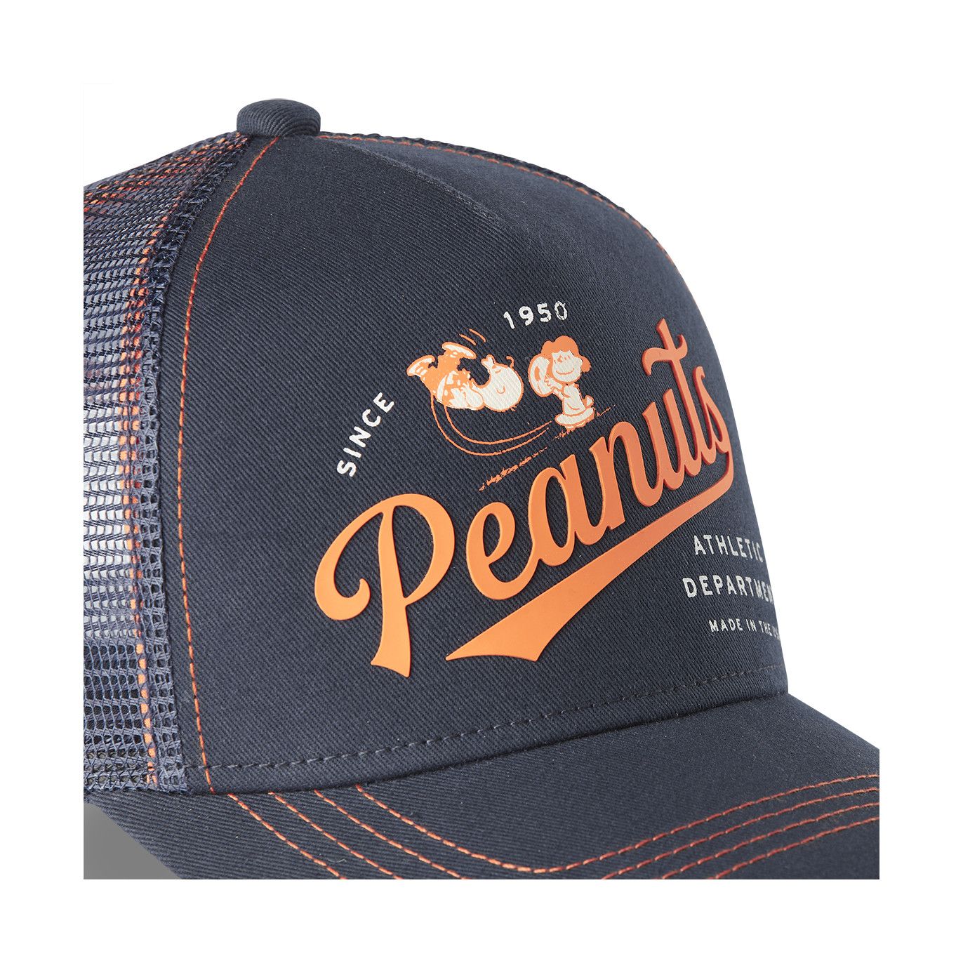 Cappellino Da Camionista Capslab Snoopy Peanuts, Nero E Bianco, Taglia Unica Regolabile