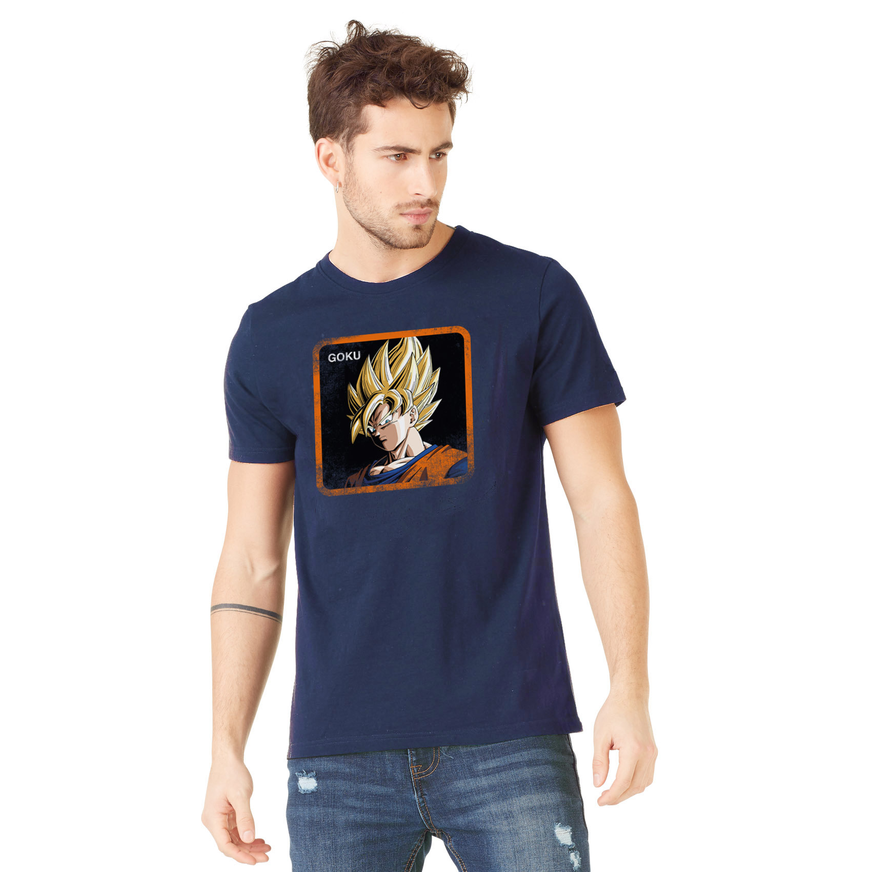 Men S Capslab Cotton Tee Shirt Dragon Ball Z Goku Blue Capslab