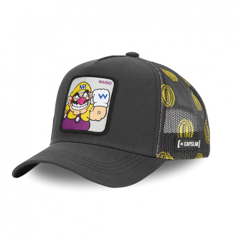 Casquette Trucker Super Mario Wario Snapback Gris Capslab Capslab - 1