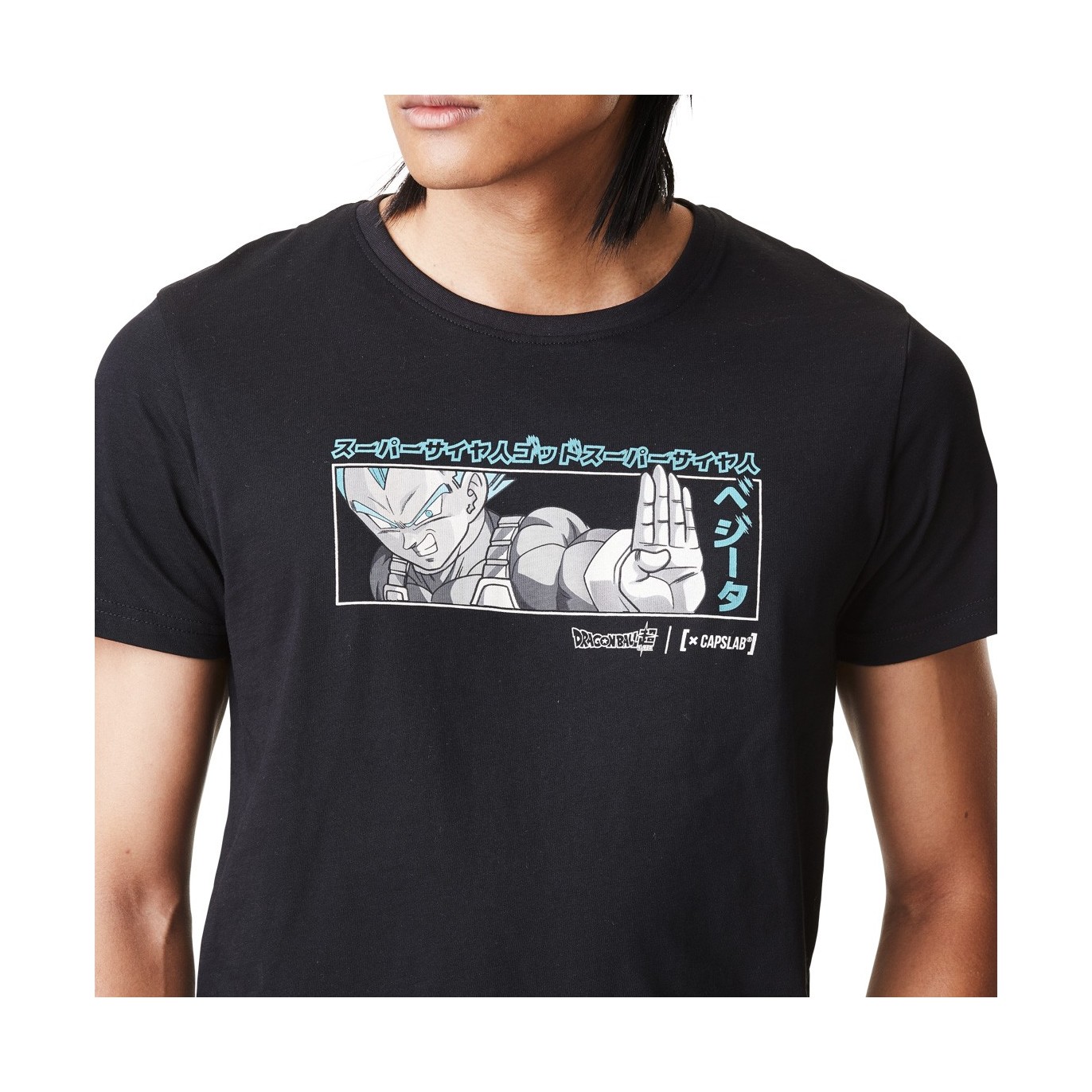 T-shirt Dragon Ball Super Vegeta Homme Noir Capslab Capslab - 4