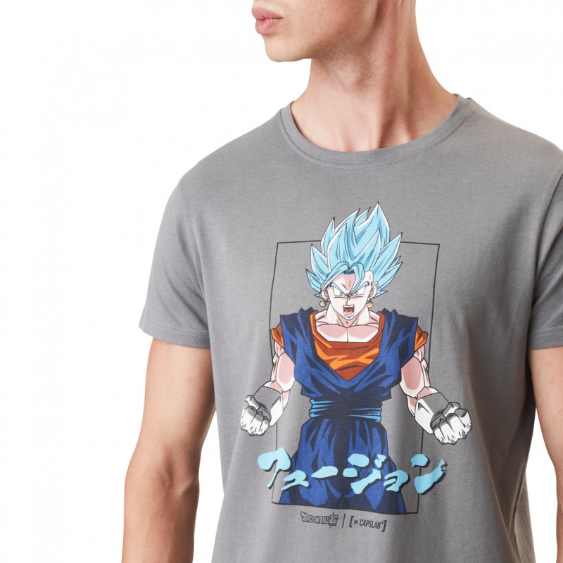 T-shirt homme en coton col rond Dragon Ball Super Super Saiyan Blue Capslab - 1