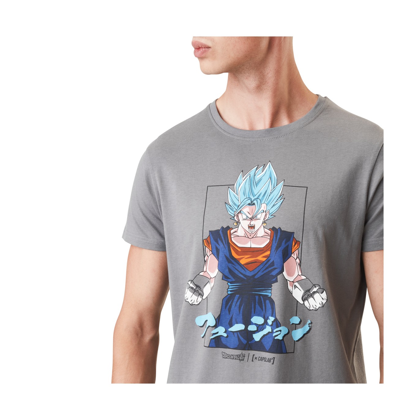 T-shirt homme en coton col rond Dragon Ball Super Super Saiyan Blue Capslab - 1