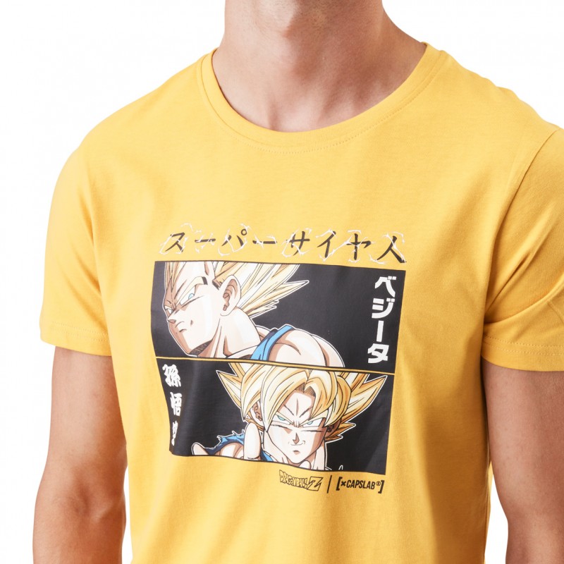 T-shirt Dragon Ball Z Goku, Vegeta Homme Jaune Capslab Capslab - 1