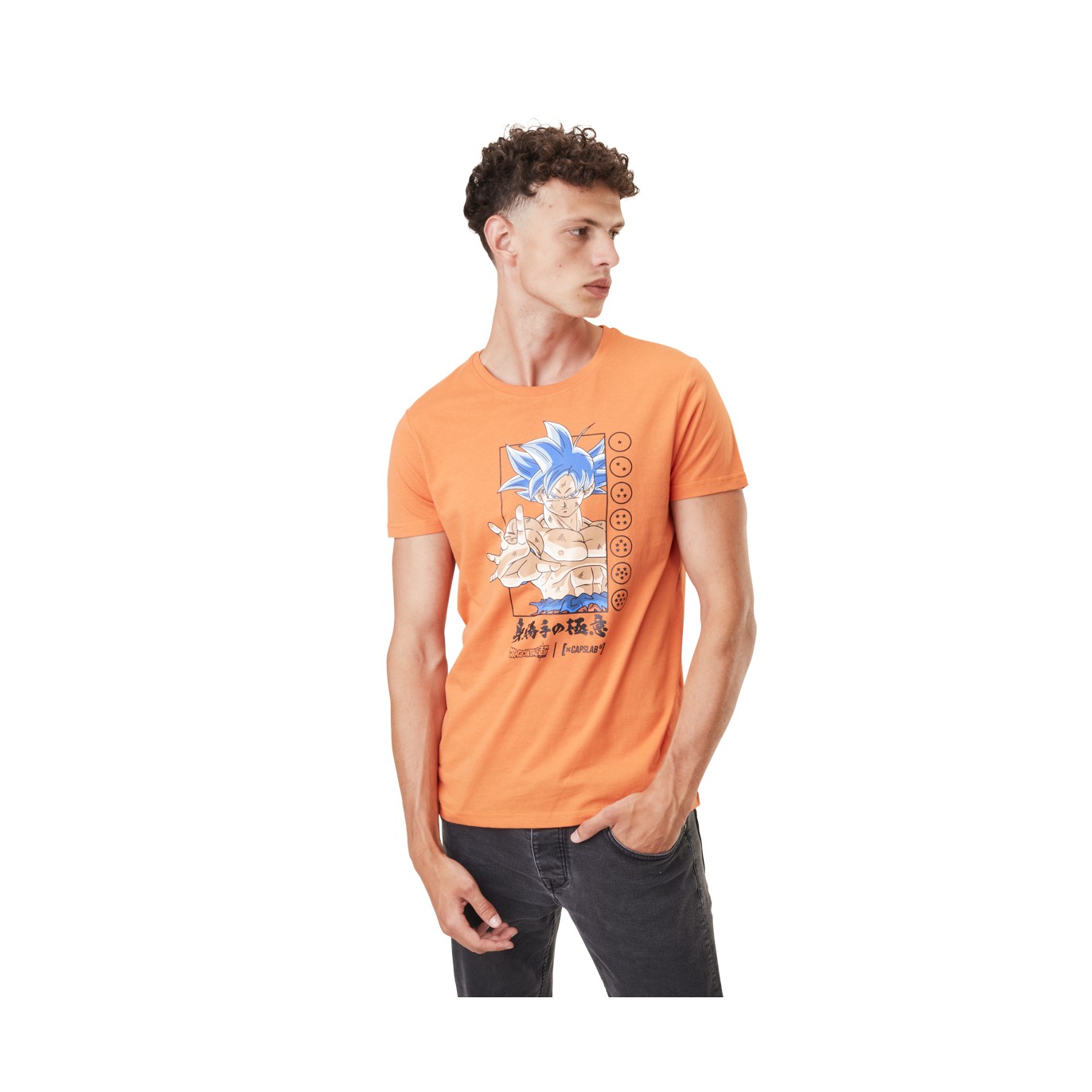 T-shirt Dragon Ball Super Goku Homme Orange Capslab Capslab - 3