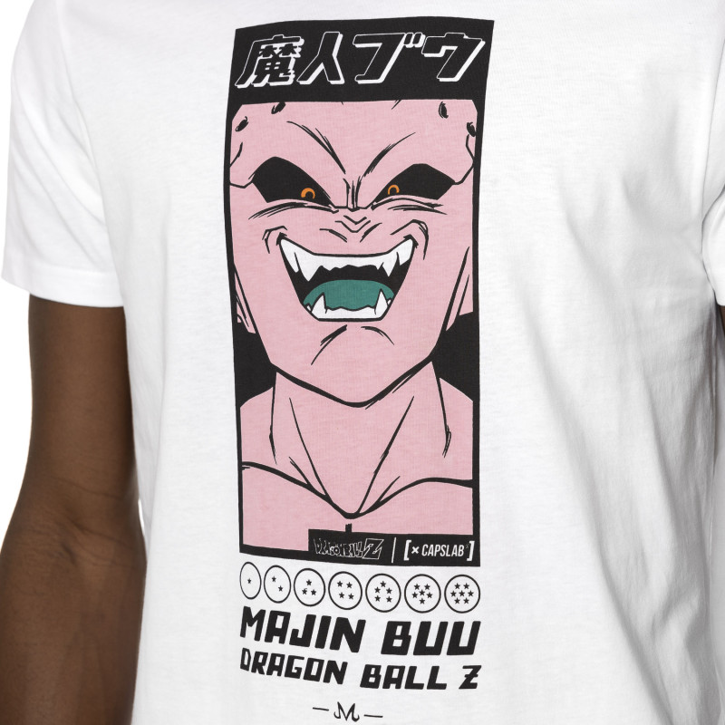 T-shirt Blanc Dragon Ball Z Buu Homme coupe Regular Capslab Capslab - 2