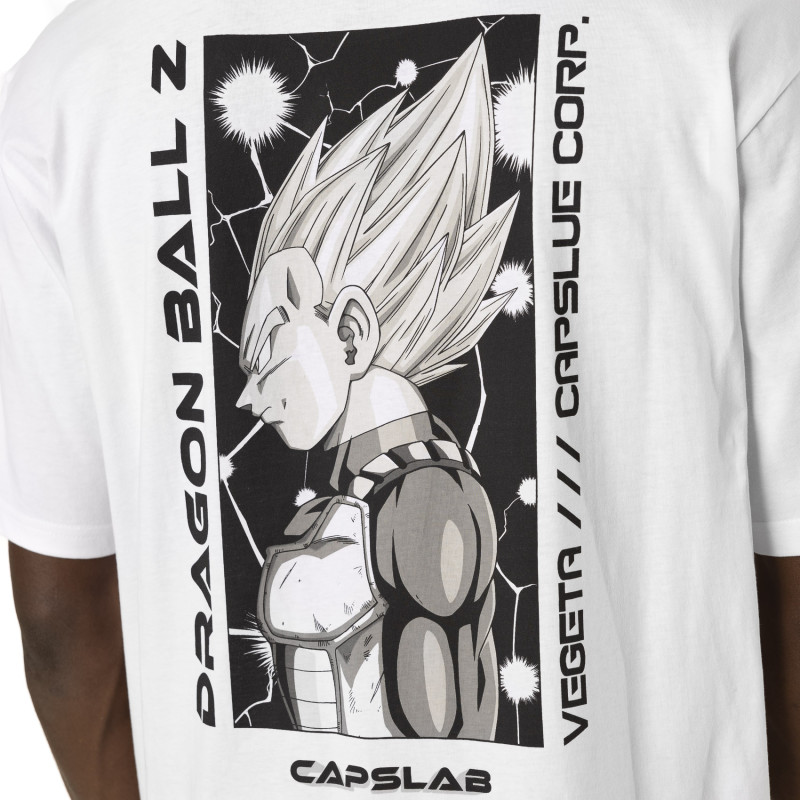 T-shirt Blanc Dragon Ball Z Vegeta Homme coupe Relaxed fit Capslab Capslab - 4