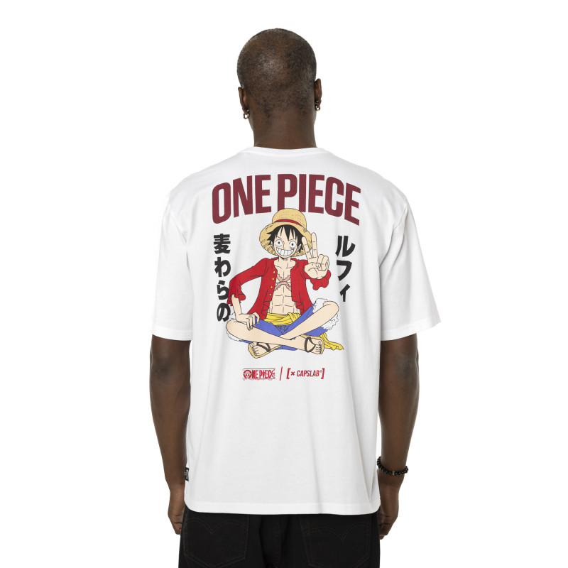 T-shirt Blanc One Piece Luffy Homme Relaxed Fit - Capslab Capslab - 3