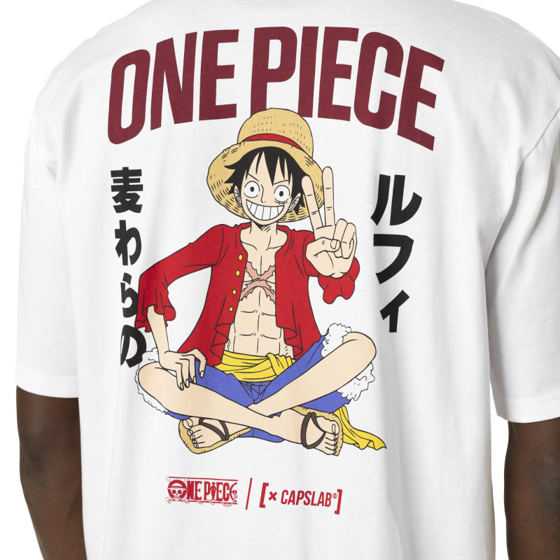 T-shirt Blanc One Piece Luffy Homme Relaxed Fit - Capslab Capslab - 4