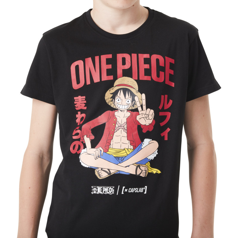 T-shirt en coton garçon regular fit avec print One Piece Straw Hat Capslab - 2