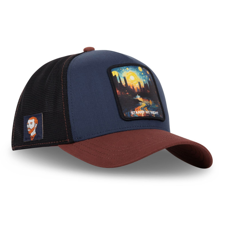 Casquette Trucker Snapback Bleue Effet Bambou - Capslab