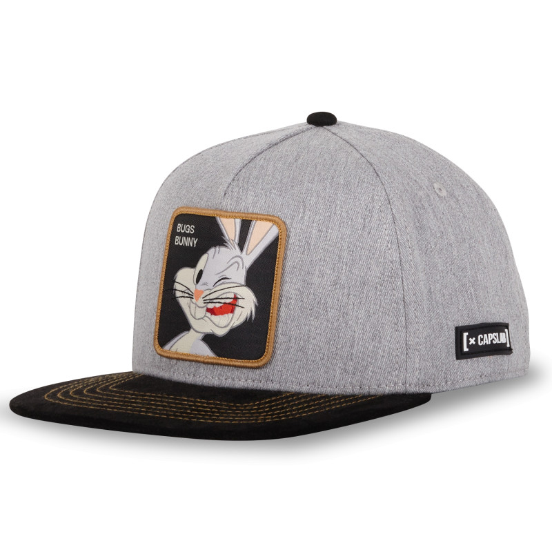 Casquette Fitted Visière Plate Looney Tunes Bugs Bunny Snapback - Grise - Capslab