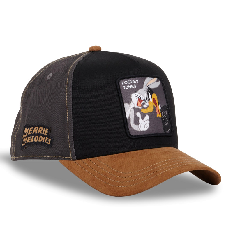 Casquette Trucker Looney Tunes Bugs Bunny, Daffy Duck Snapback Bi-Matière - Noire - Capslab