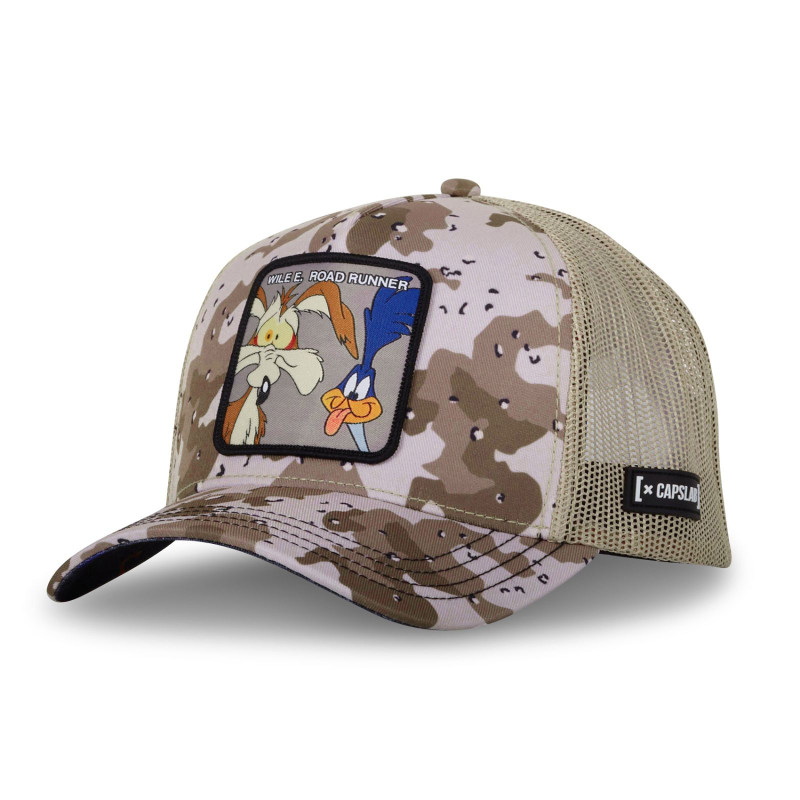 Casquette Trucker Looney Tunes Coyote, Bip Bip Snapback - Beige Camouflage - Capslab