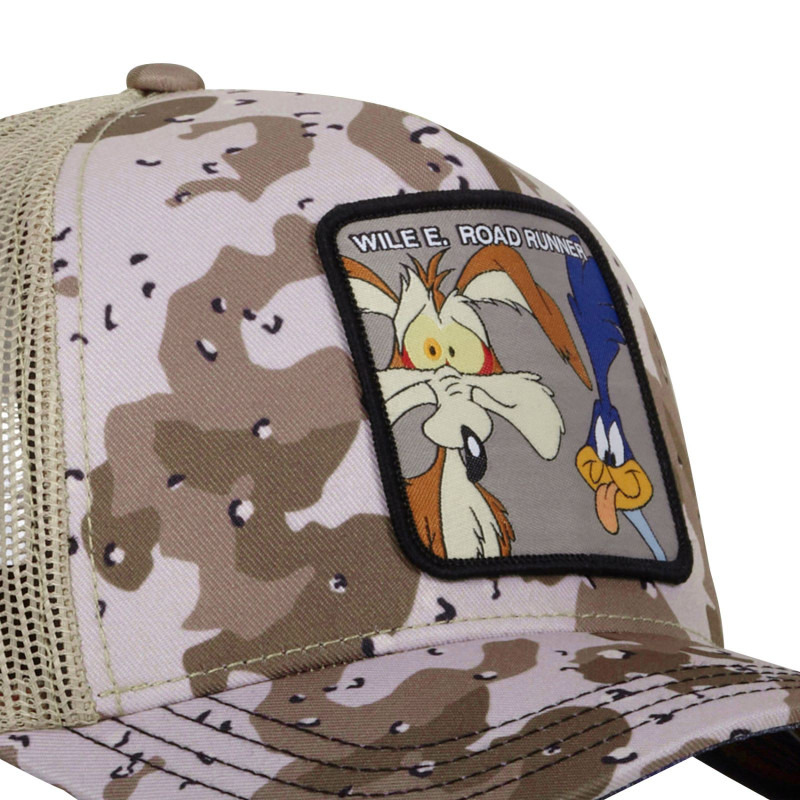 Casquette Trucker Looney Tunes Coyote, Bip Bip Snapback - Beige Camouflage - Capslab