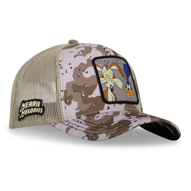 Casquette Trucker Looney Tunes Coyote, Bip Bip Snapback - Beige Camouflage - Capslab