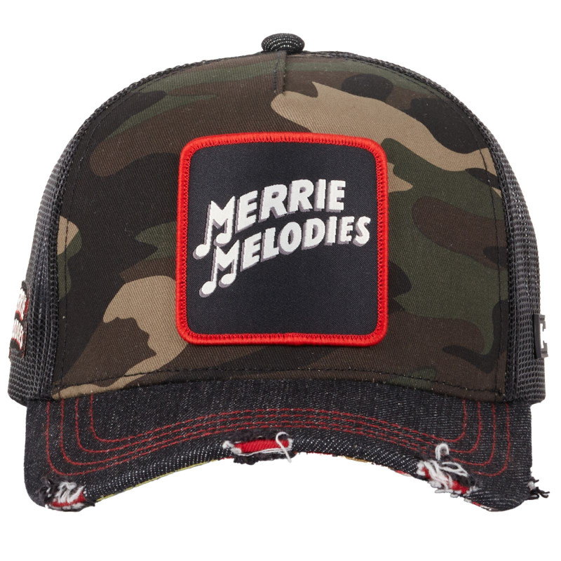 Casquette Trucker Looney Tunes Snapback Effet Déchiré - Camouflage - Capslab