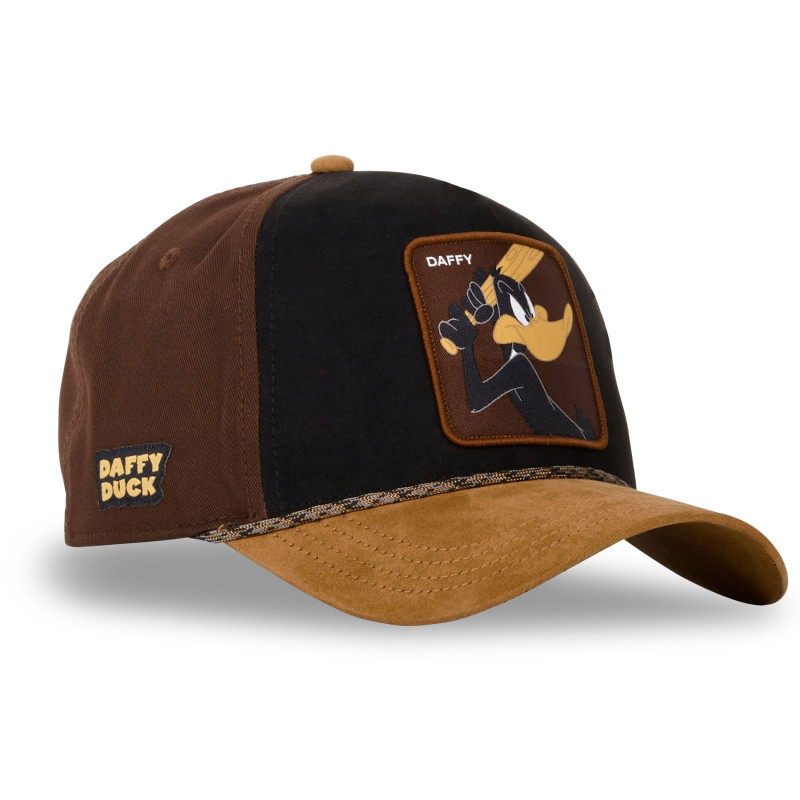 Casquette Trucker en Suedine Looney Tunes Daffy Duck Snapback - Marron - Capslab