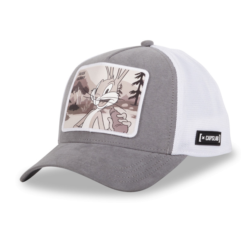 Casquette Trucker en Suedine Looney Tunes Bugs Bunny Snapback - Grise - Capslab