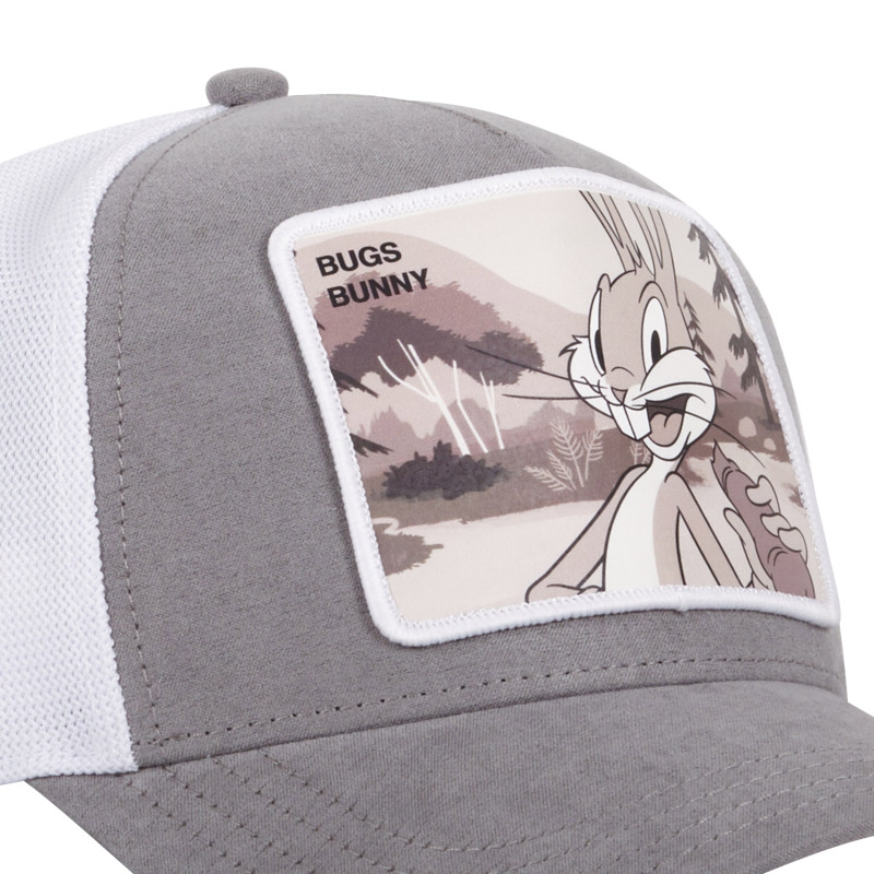 Casquette Trucker en Suedine Looney Tunes Bugs Bunny Snapback - Grise - Capslab