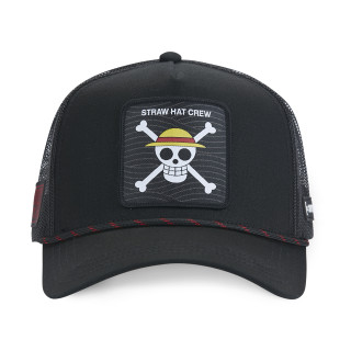 Casquette Trucker One Piece Jolly Roger Snapback - Noire - Capslab