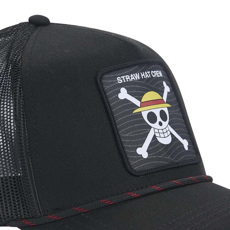 Casquette Trucker One Piece Jolly Roger Snapback - Noire - Capslab