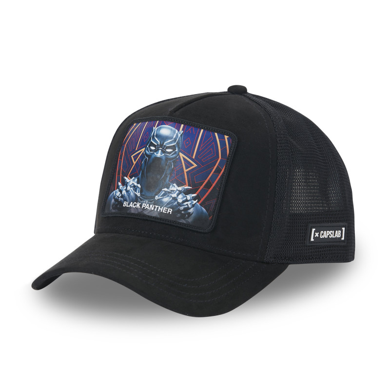 Casquette homme trucker en suedine finitions premium Marvel Panther