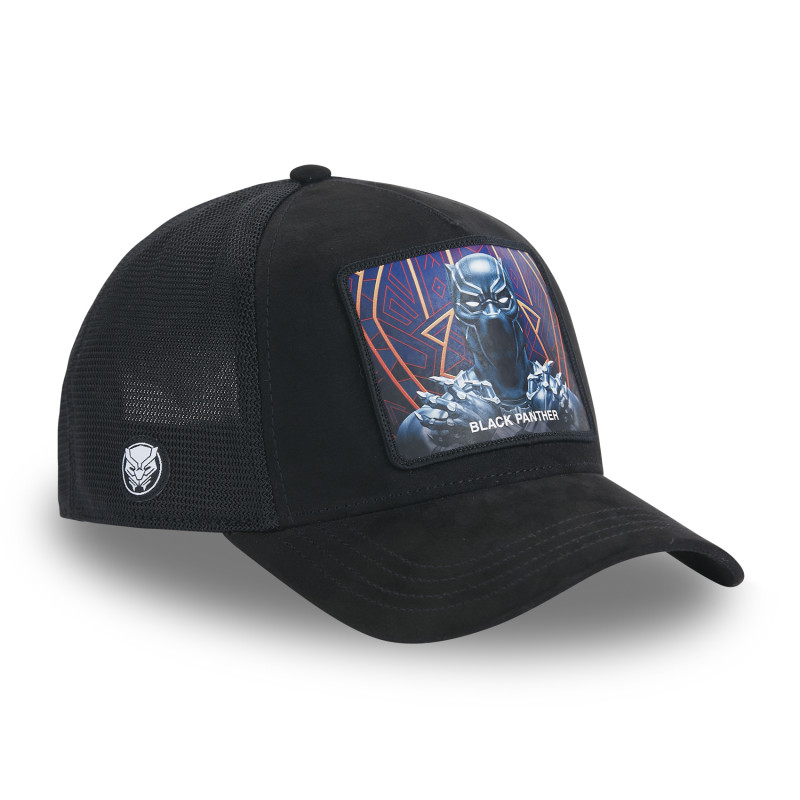 Casquette Trucker Suédine Marvel Black Panther Snapback Noire - Capslab