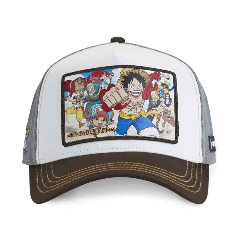 Casquette Trucker One Piece Crew Snapback - Marron - Capslab