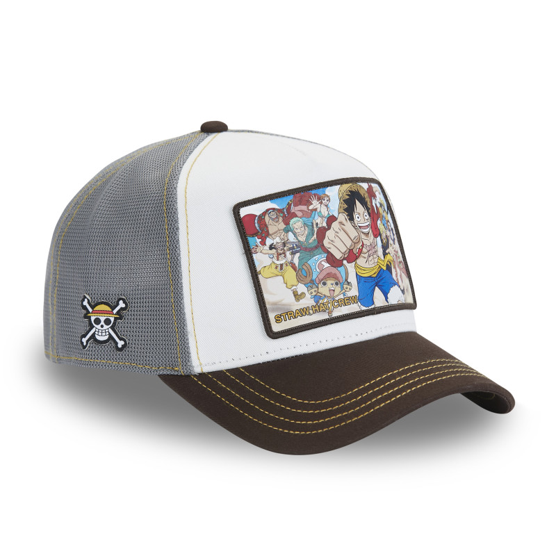 Casquette Trucker One Piece Crew Snapback - Marron - Capslab