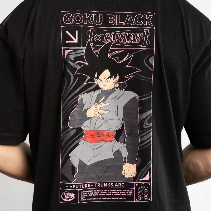 T-shirt Noir Dragon Ball Super Black Goku homme coupe Relaxed fit Capslab