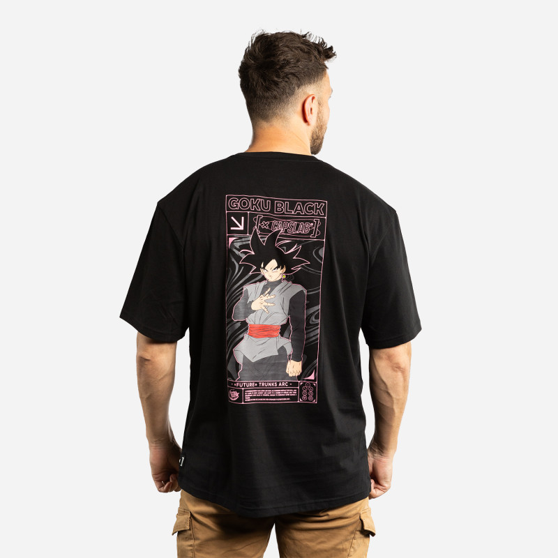 T-shirt Noir Dragon Ball Super Black Goku homme coupe Relaxed fit Capslab