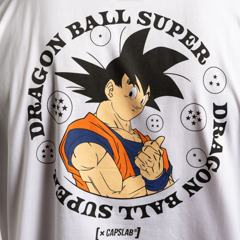 T-shirt Blanc Dragon Ball Super Goku homme coupe Relaxed fit Capslab