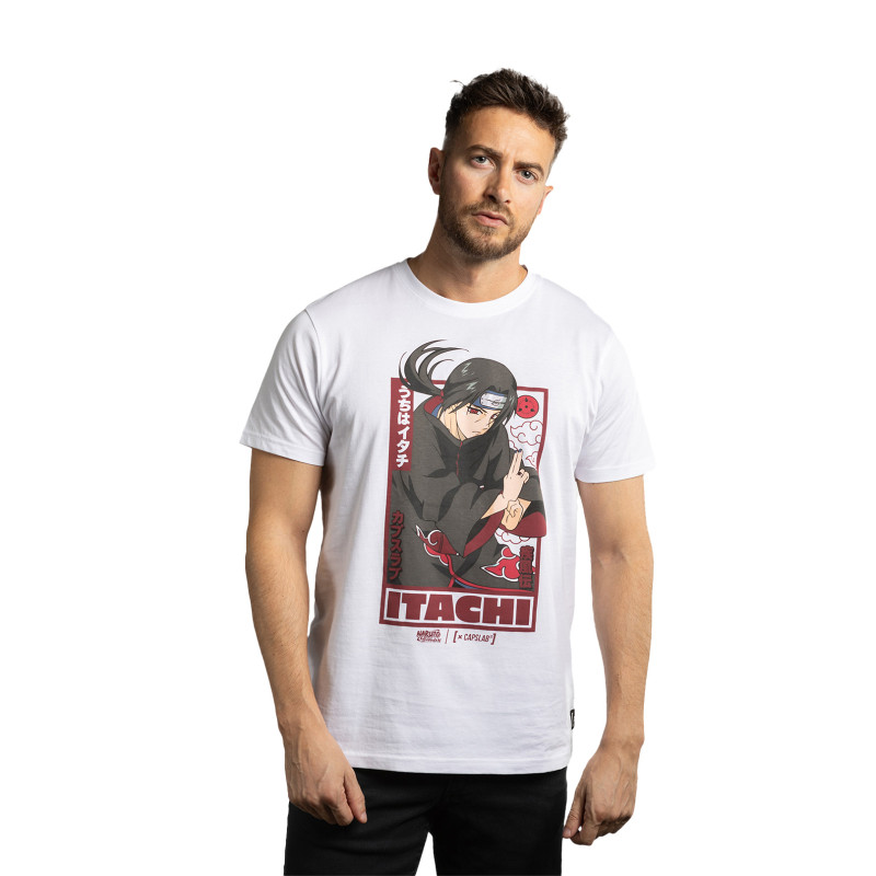 T-shirt Blanc Naruto Shippuden Itachi homme coupe Regular Capslab