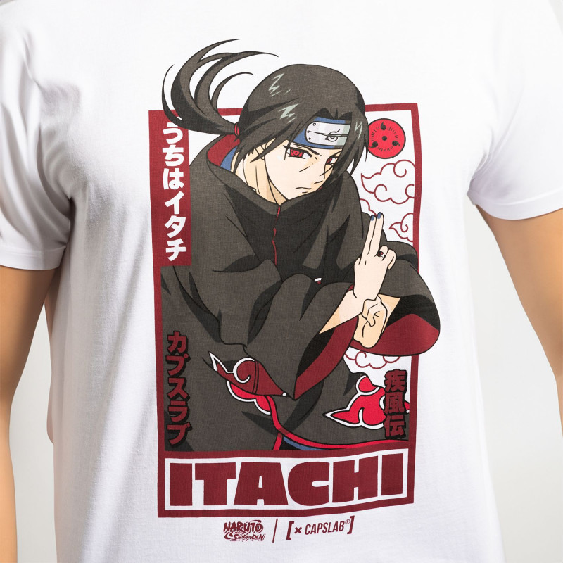 T-shirt Blanc Naruto Shippuden Itachi homme coupe Regular Capslab