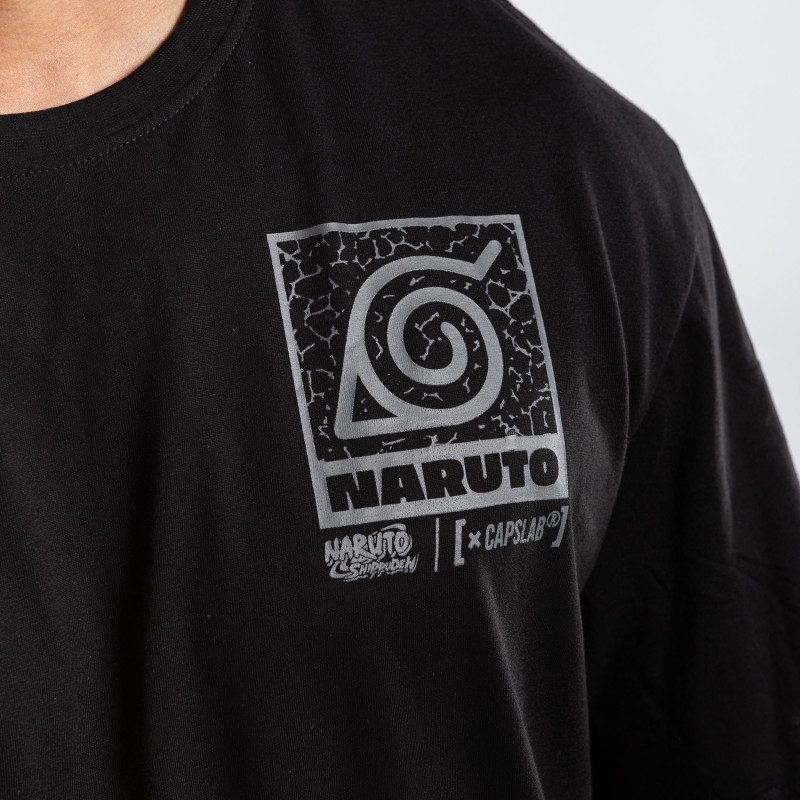 T-shirt Noir Naruto Shippuden homme coupe Relaxed fit Capslab