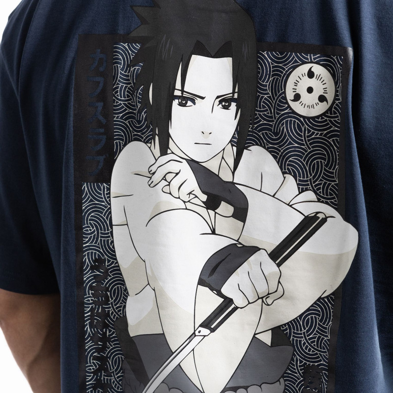 T-shirt Bleu Naruto Shippuden Sasuke homme coupe Relaxed fit Capslab