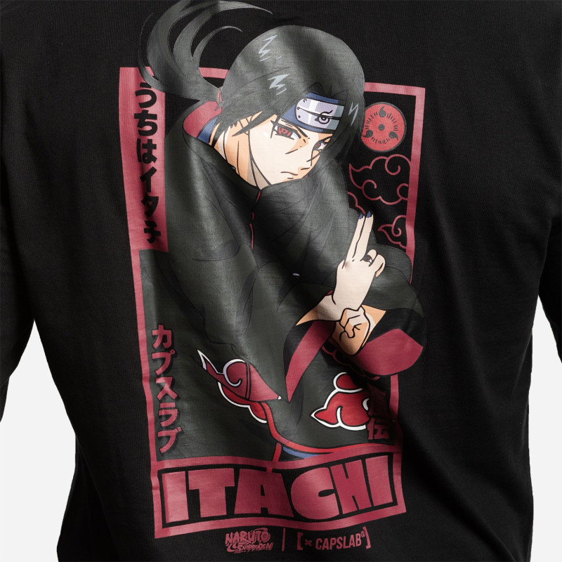 T-shirt Manches Longues Noir Naruto Shippuden Itachi homme coupe Regular Capslab