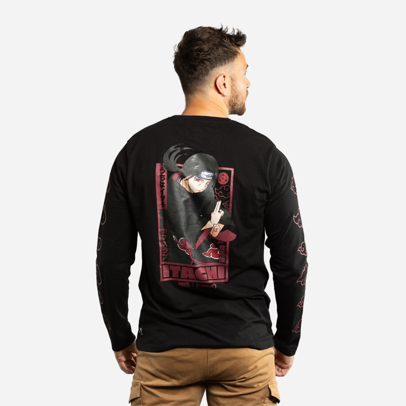 T-shirt homme manches longues avec print Naruto Shippuden Itachi