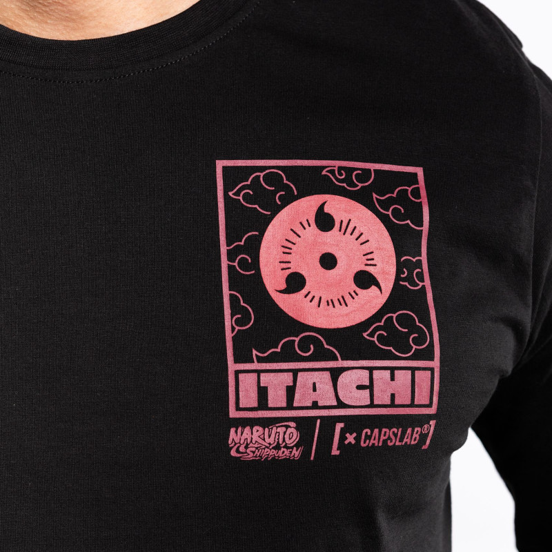 T-shirt Manches Longues Noir Naruto Shippuden Itachi homme coupe Regular Capslab