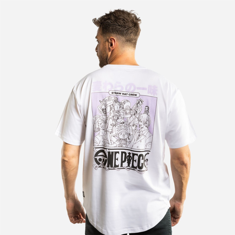 T-shirt Blanc One Piece homme coupe Oversize Capslab