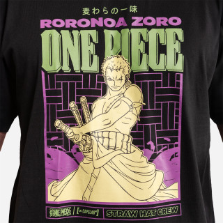 T-shirt Noir One Piece Roronoa Zoro homme coupe Oversize Capslab