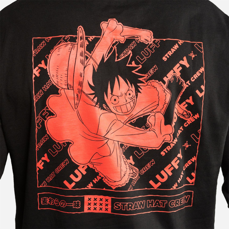 T-shirt Manches Longues Noir One Piece Luffy homme coupe Regular Capslab