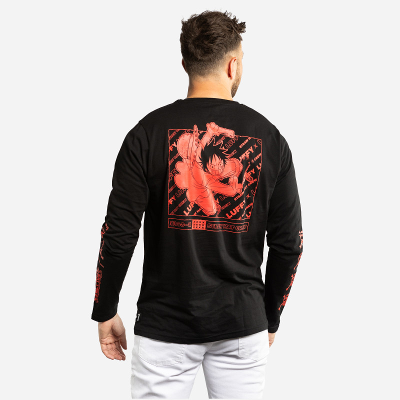 T-shirt homme manches longues avec print One Piece Luffy