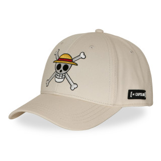 Casquette Baseball One Piece Jolly Roger Snapback Beige - Capslab