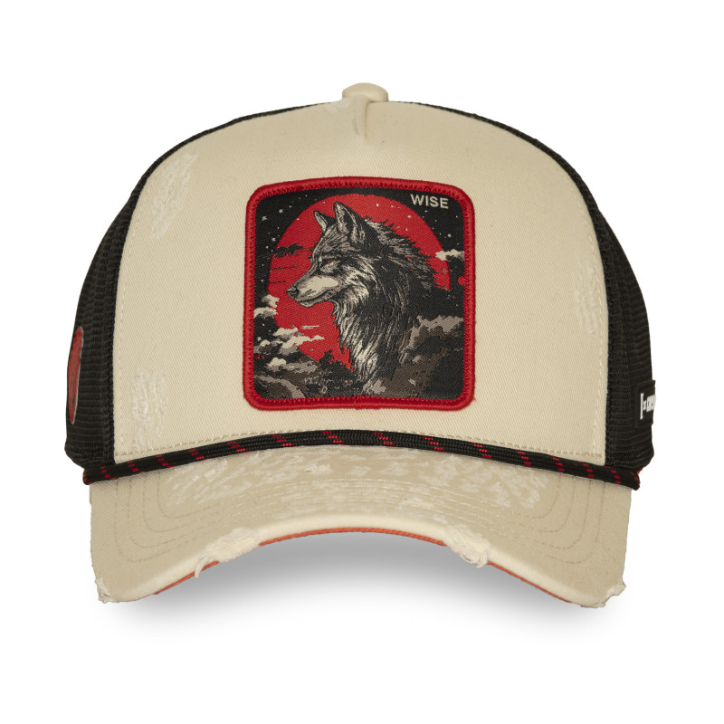 Casquette trucker premium avec filet et patch Wise Wolf